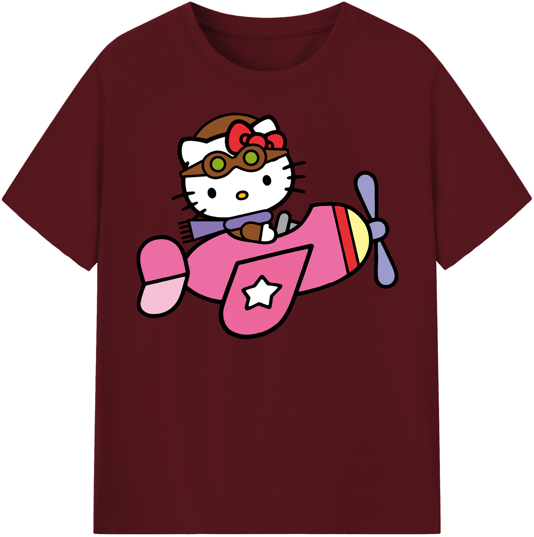 （画像用） Hello Kitty ハローキティ 綿100％半袖Tシャツ（フロントプリント）